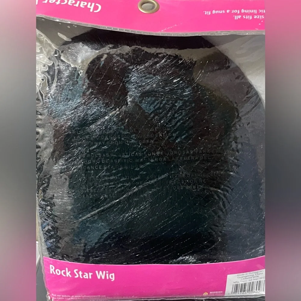 🔴 3/$12 Rock Star Black Character Wig! New in original packaging!‎